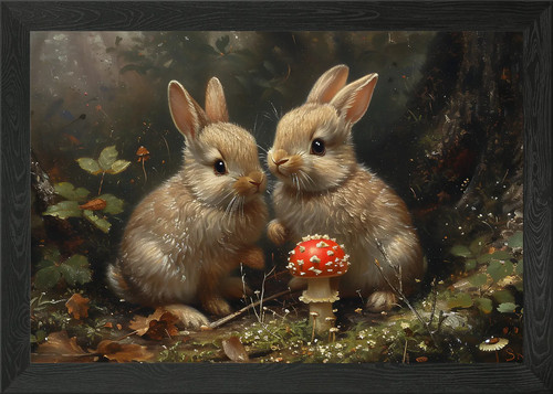 Two bunnies the forest - bunnies, in
