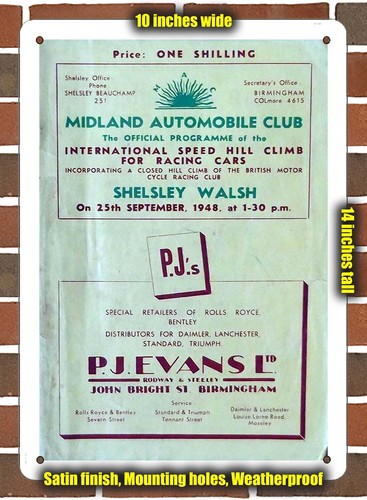 Metal sign 1948 shelsley - sign,