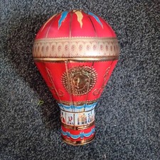 Churchills Victorian EMPTY Hot Air Balloon 8" Money Box Piggy Bank Storage Tin.