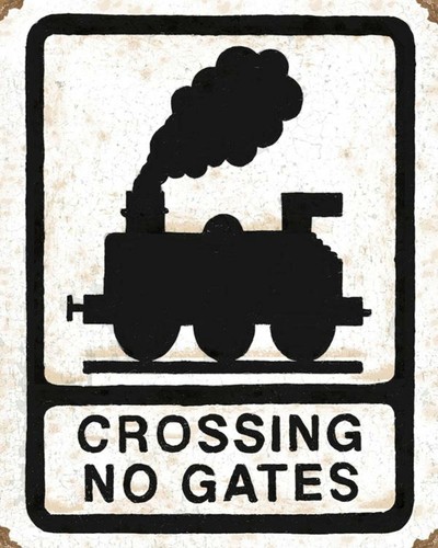 Level crossing gates train - no,