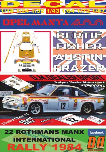 Decal opel manta 400 fisher - opel,