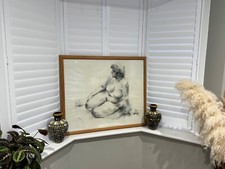 Large charcoal Nude life art.  