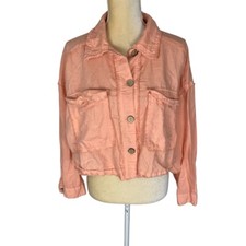 Zara Peach Coral Button Up