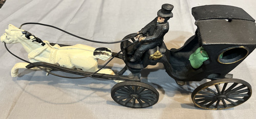 Antique cast iron horse - cast, drawn