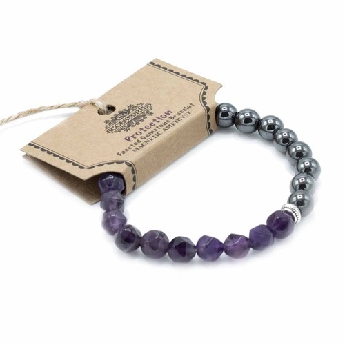 Faceted gemstone bracelet - faceted,