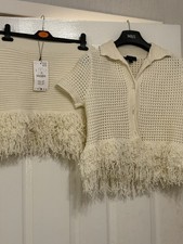 Zara Cream Knitted Fringed