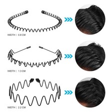 Black metal sports hairband - black,