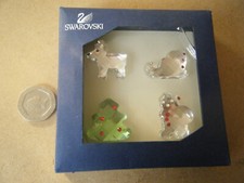Rare Swarovski "MY LITTLE CHRISTMAS" set of 4 miniature figures. Mint in box.