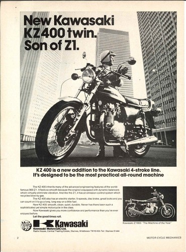 Kawasaki z400 twin magazine - kawasaki, twin.