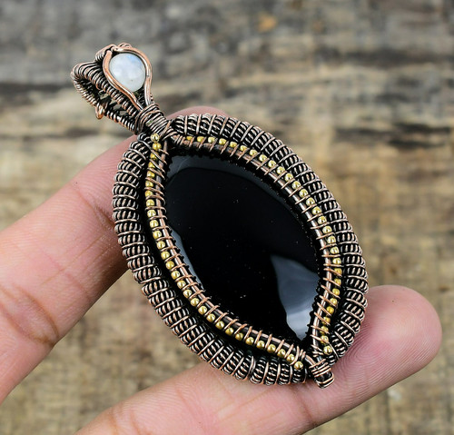 Moonstone black onyx gemstone - onyx,