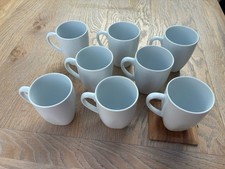8 Plain White Mugs