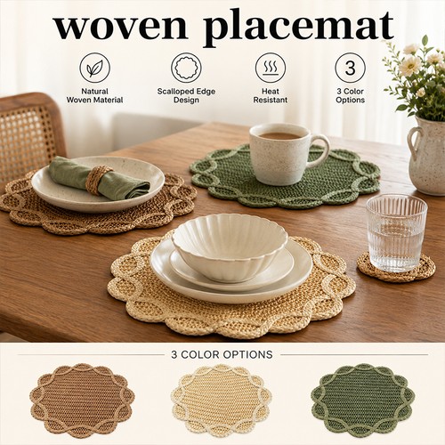 Paper rattan flower - paper, placemats