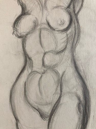 Large charcoal drawing - charcoal, on