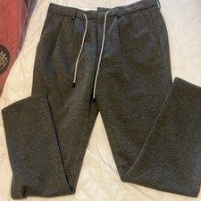 Moss Relaxed Fit Trousers Drawstring Popper Clasp 32 W 29 L