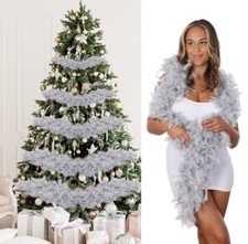 Silver Grey Feather Boa White