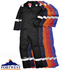 Coverall Welding Flame Resistant overall HI-VIS tape knee pad pock Portwest BIZ5
