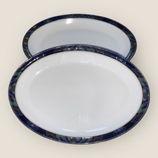 Denby Baroque 2x Oval Meat Plates Platters 13” Art Nouveau Quality 2nd Excellent