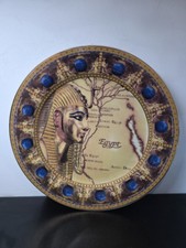 Vintage Egyptian Pharaoh Decorative Plate 26 cm – Ancient Egypt Map Design