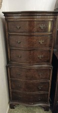 Mahogany Vintage Stag Tall Boy 6-Drawer Narrow Chest/Vanity CS BB6