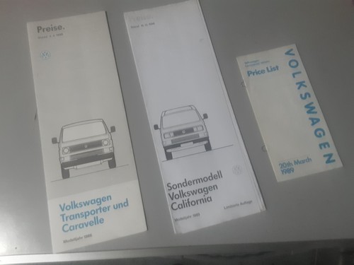 T25 price lists genuine - vw,