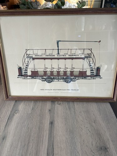 Vintage framed large old color - framed,