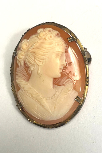 Antique signed shell cameo - antique,