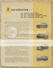 TRIUMPH STANDARD CAR REVIEW 1949 Intl Motor Show Brochure VANGUARD Mayflower