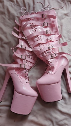 Pink lace knee - high, inch