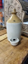 Vintage Stoneware Ceramic Poultry Chicken Drinker Feeder