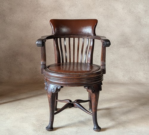 Antique oak captains chair - antique,