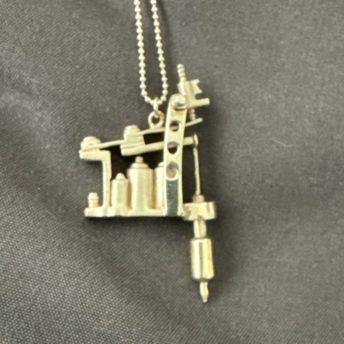 Tattoo gun pendant - gun, .925