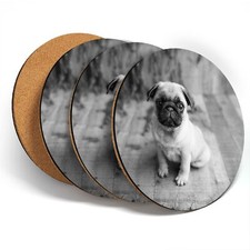 4 x Coasters  - BW - Adorable