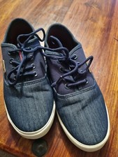 Voi Jeans Navy Blue Canvas Trainers Low Tops Size UK 6 unisex excellent conditio