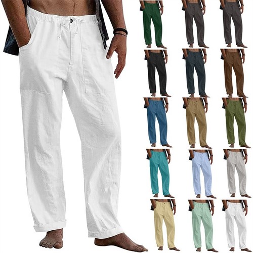 Mens summer casual linen baggy - mens,