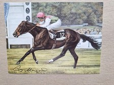 GUY HARWOOD (TRAINER) HAND-SIGNED DANCING BRAVE PAINTING PHOTOGRAPH