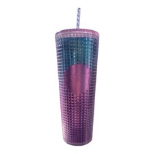 Starbucks 2021 Pink Blue Ombré 24oz Tumbler NEW Rare Disco Grid Cup Venti