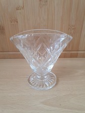 Stuart Crystal Fan Shaped Vase 4.5" Tall  Lead Crystal 