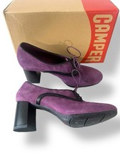 Camper Oxford Mid Heel Pumps Size 39 6 Angie 70’s Dark Purple