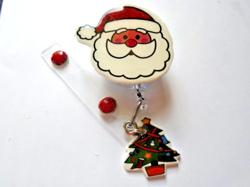 Santa badge reel red - badge,
