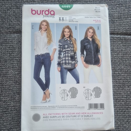 Burda 6849 blouses - burda, misses'