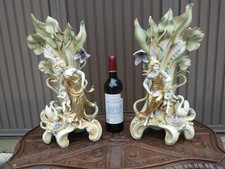 PAIR XL Vintage sax porcelain