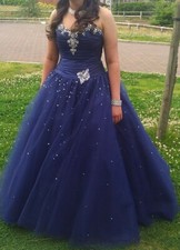 MoriLee Blue Sequin Ball Gown