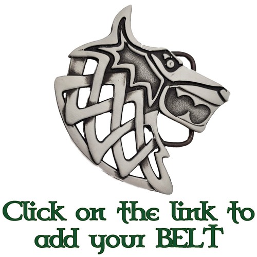 Celtic wolf belt buckle biker - belt,