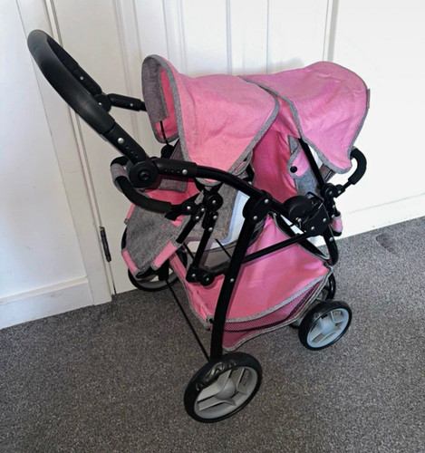 Pink grey black doll - grey,