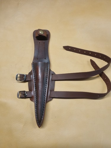 Ankle calf leather dagger - leather,