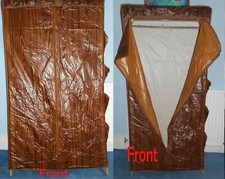 PVC Wardrobe Brown with Wood Effect DIY Pockets Hanger Rail Portable