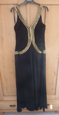 STAR BY JULIEN MACDONALD DEBENHAMS BLACK & GOLD LONG  EVENING DRESS SIZE 16