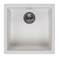 Reginox Amsterdam 40 Integrated Single Bowl Granite Kitchen Sink Pure White