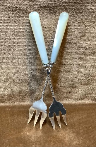 Silver plated pickle forks - 2x,
