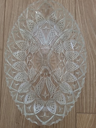 Oval glass party platter - glass,